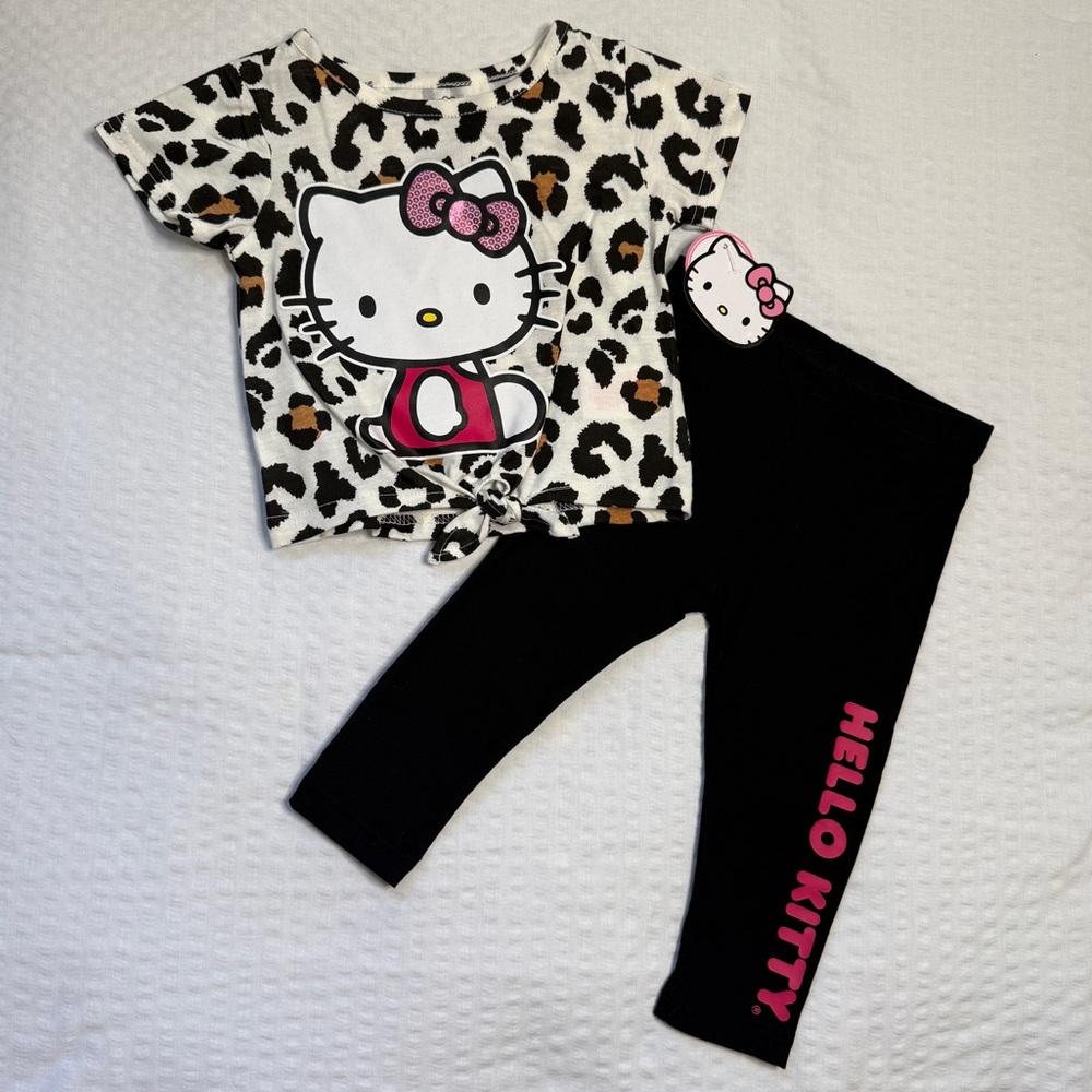 Hello Kitty Sanrio Baby Animal Print Top with leggings set size 18 months NWT